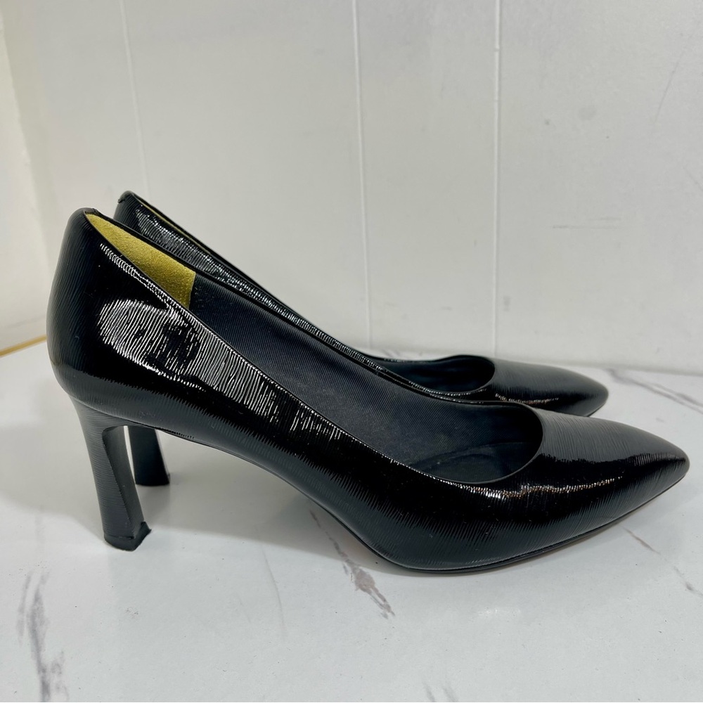 Rockport Womens Size 9.5 Total Motion Sheehan Black Patent Heels Pumps Shoes - Picture 2 of 10